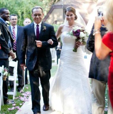 Emma Nesper father Larry Nesper walking her down the aisle